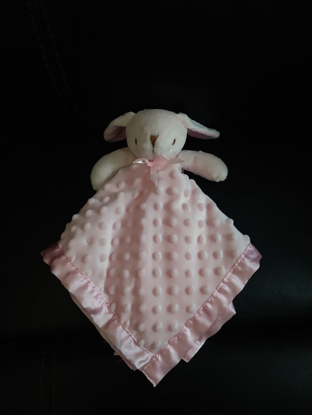 Infant Bunny Satin Lined Lovey/Security Blanket